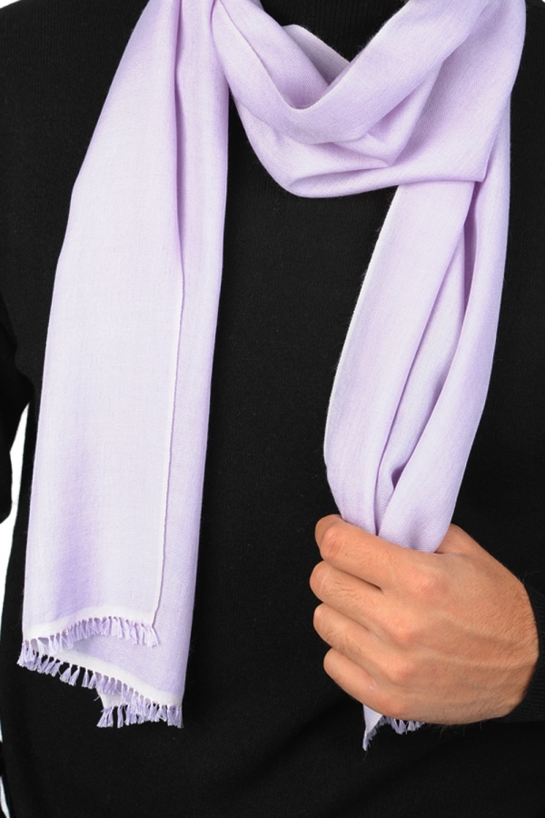 Cashmere & Seta accessori sciarpe foulard scarva malva luminoso 170x25cm